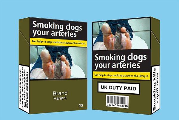 Avustralya'dan sonra İngiltere de sigara paketlerinde bu rengi kullanmaya başladı.