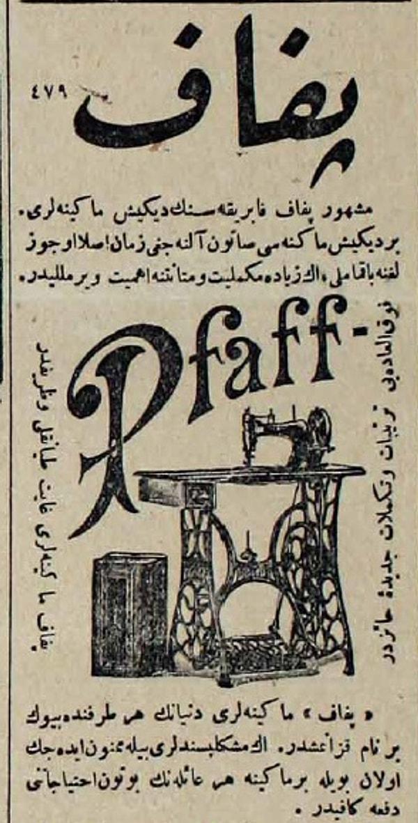 8. Dikiş Makinesi Reklamı-Tanin Gazetesi, 1911