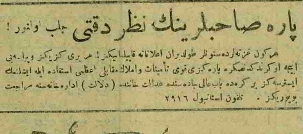 13. Parasını Değerlendirmek İsteyen Vatandaşlara Öneri-Tercüman-ı Hakikat Gazetesi, 1923