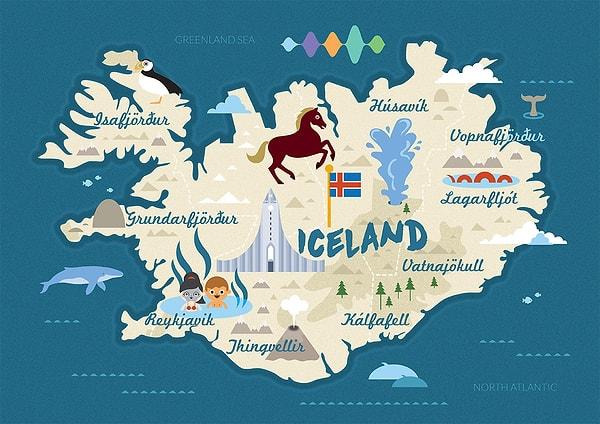 Atlantik'te küçük ve yalnız bir ada olan İzlanda'nın yüzölçümü Azerbaycan'dan biraz büyük, Yunanistan'dan biraz küçük.