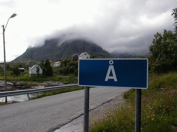 6. Dünyanın En Kısa Yer İsmi Norveç'te bir Kasaba ve Tek Harfli!
