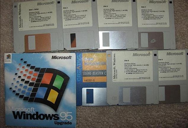 12. Putting on floppy discs after you install a program on your computer.
