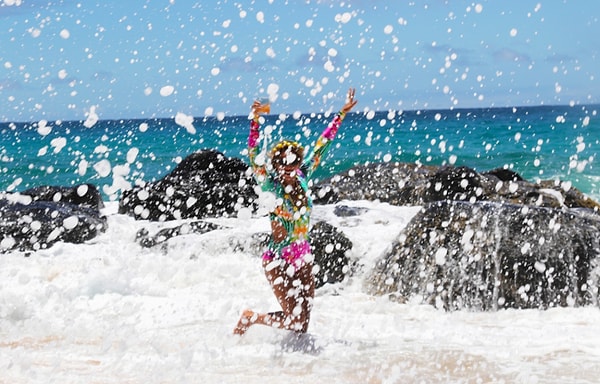 1. Бейонсе отправилась в отпуск с мужем и их четырехлетней дочерью Blue Ivy Carter.