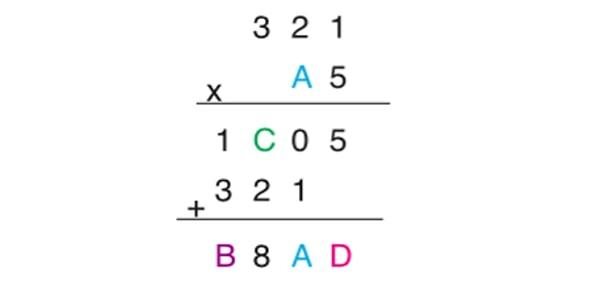 18. Aşağıdaki işleme göre A+B+C+D=?