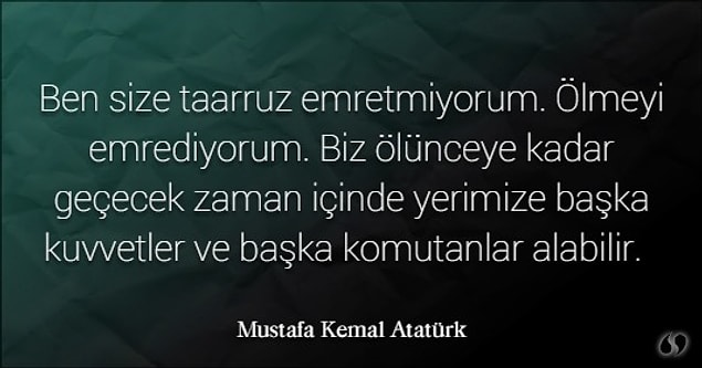 7. Atatürk bu sözü nerede söylemiştir?