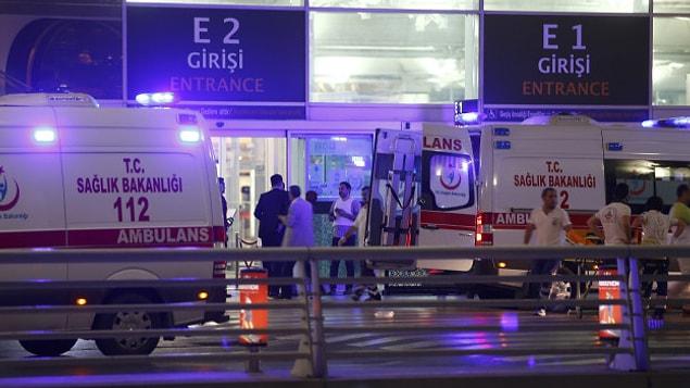 2. Police and ambulances immediately swarmed the airport after the attack.