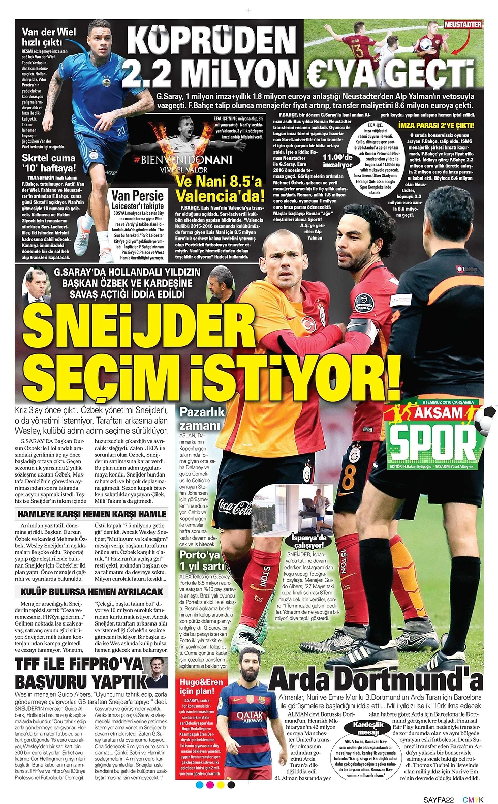Sporun Manşetleri | 6 Temmuz 2016