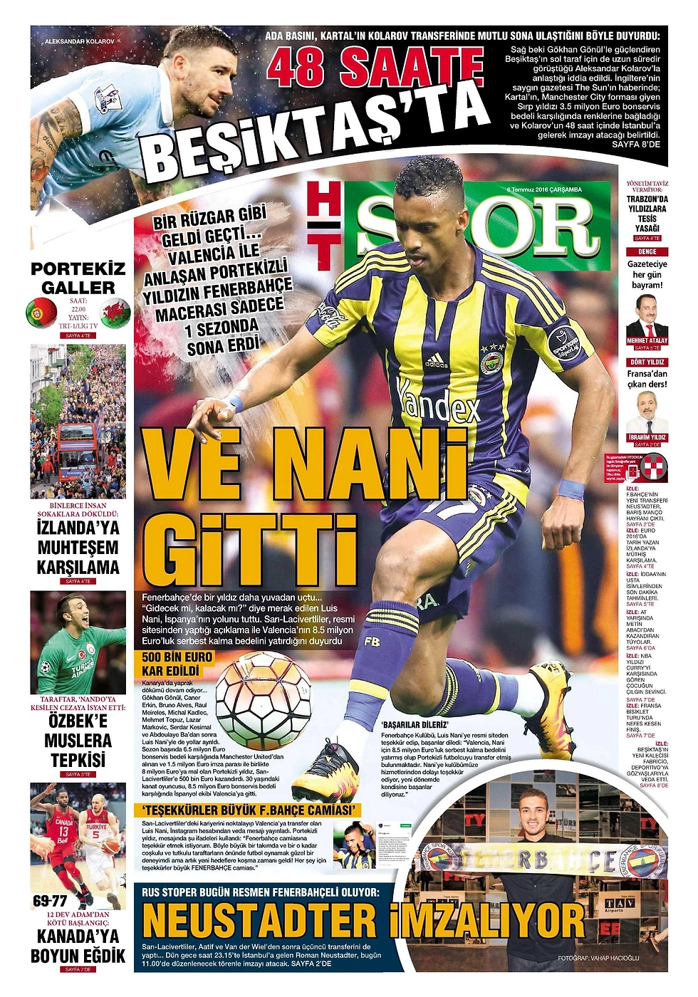 Sporun Manşetleri | 6 Temmuz 2016