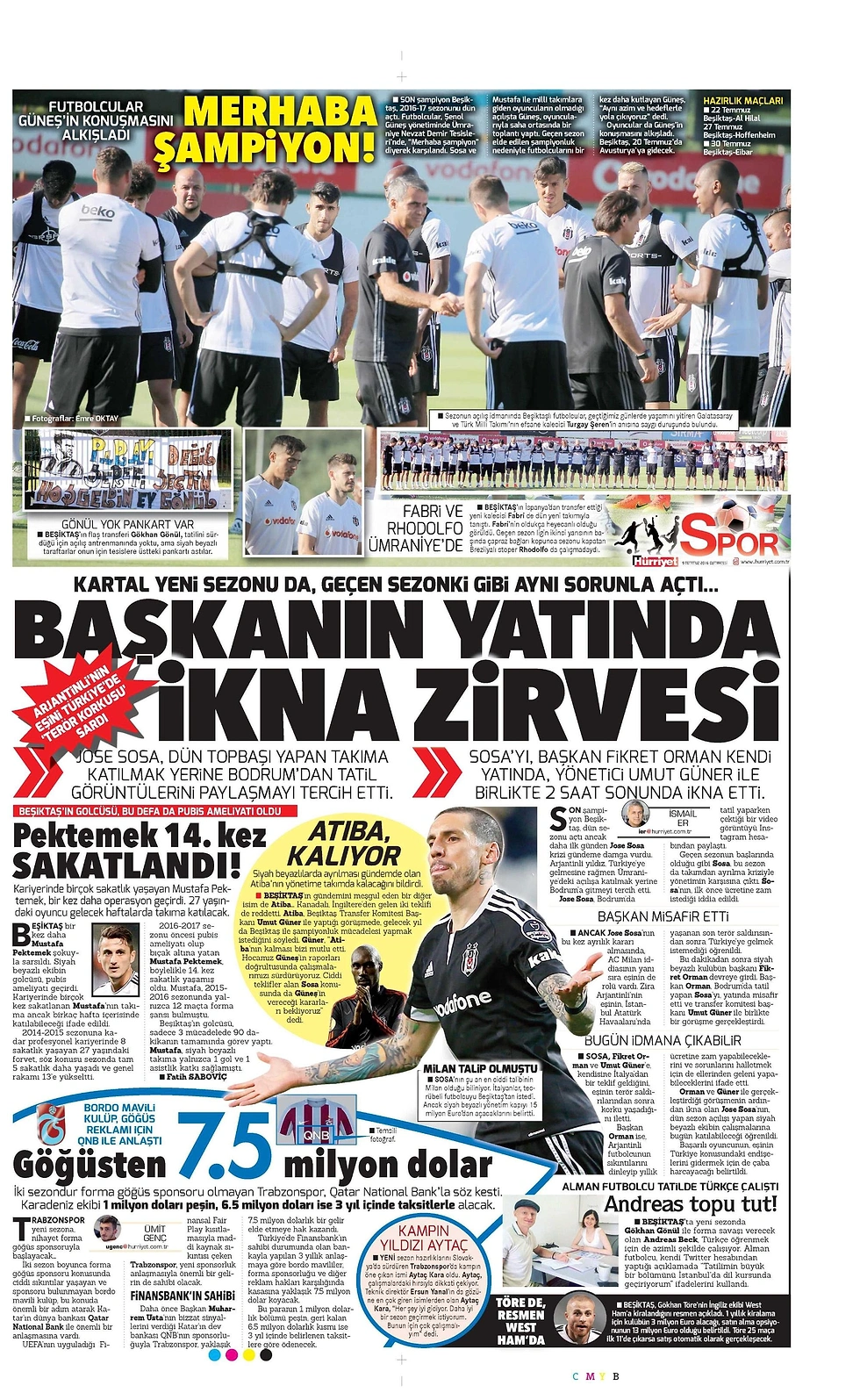Sporun Manşetleri | 9 Temmuz 2016