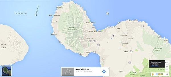 8. Hawai'nin Maui bölgesi ise özenle çizilmiş bir insan başı görünümünde.