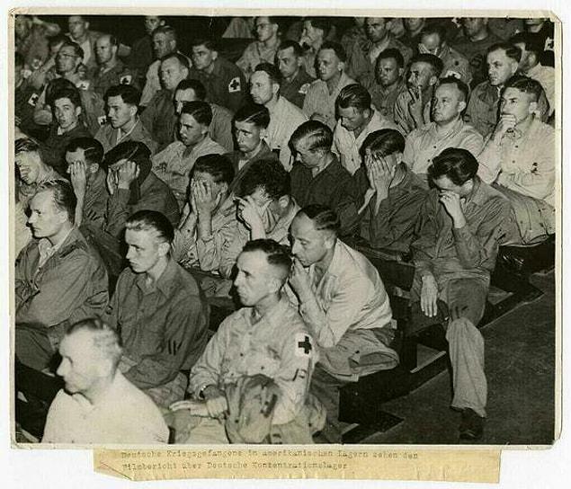 3. German soldiers’ reaction while watching a film about concentration camps.
