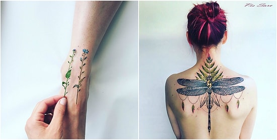 Утонченные татуировки, повторяющие природные мотивы, от мастера из Крыма