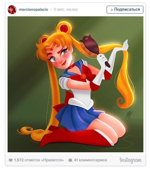 6. Сейлор Мун ухаживает за своими локонами