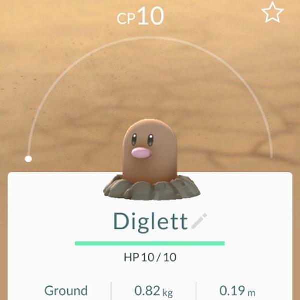 Bu da meşhur pokemon Diglett...