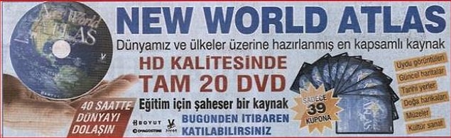 12. Dünyayı anlamlandırmamıza yardımcı olan kuşe kağıda basılı atlaslar oldukça popülerdi.