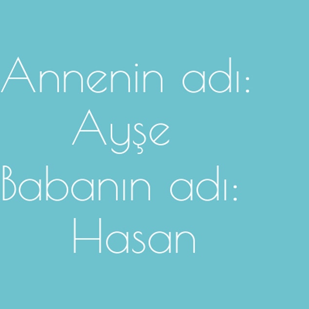 Ayşe ve Hasan!