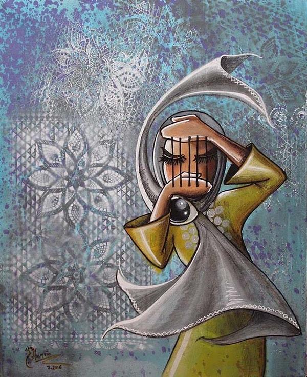 1988 yılında İran'da doğan Shamsia Hassani, Afgan bir sanatçı.