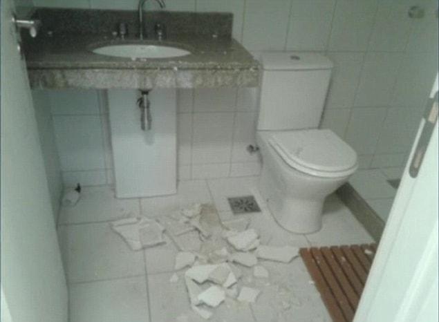 9. There’s a good chance you'll get hit by tiles falling off the ceiling, as the rooms don’t seem to be “finished."