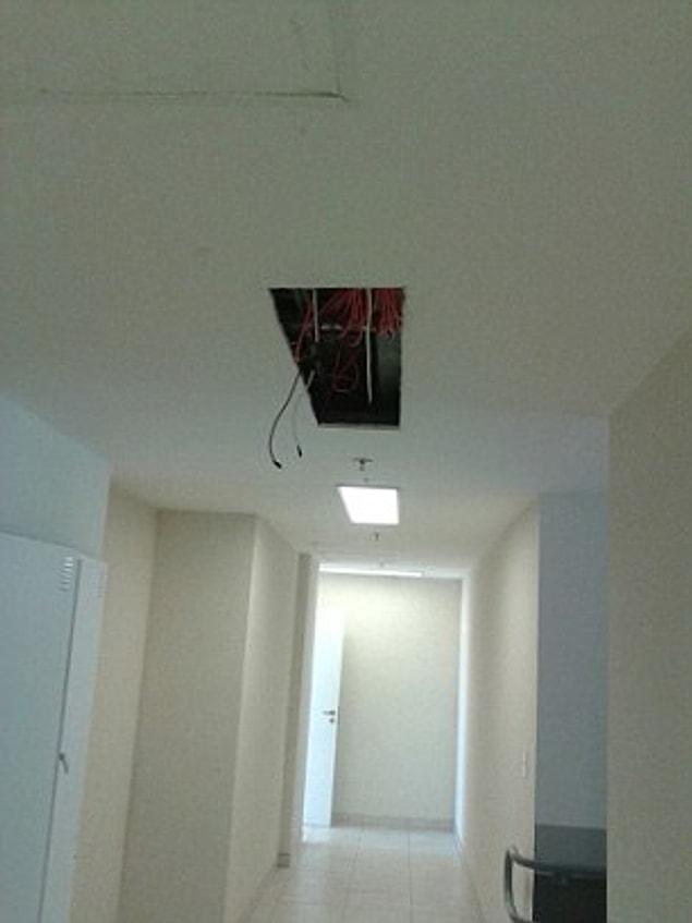 12. And there are mysterious holes in the ceilings.