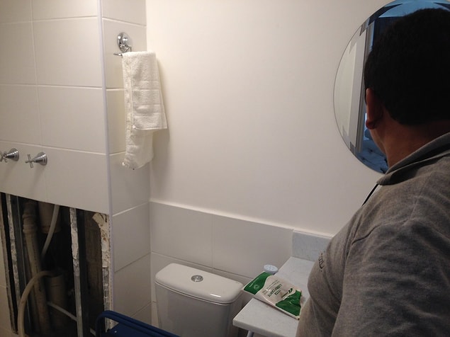 15. “What the hell are you whining about? You have more room here now. Who needs a proper wall in the bathroom?”