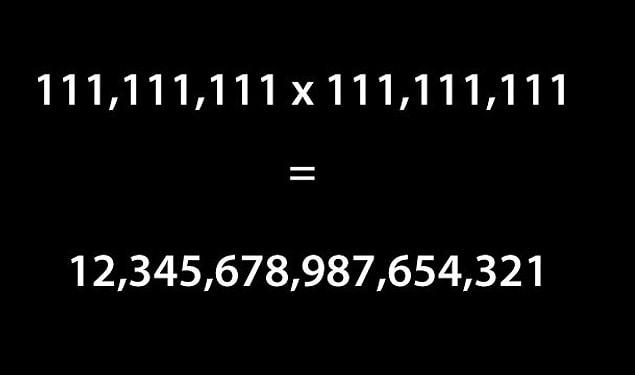 11. 111,111,111 x 111,111,111 = 12,345,678,987,654,321