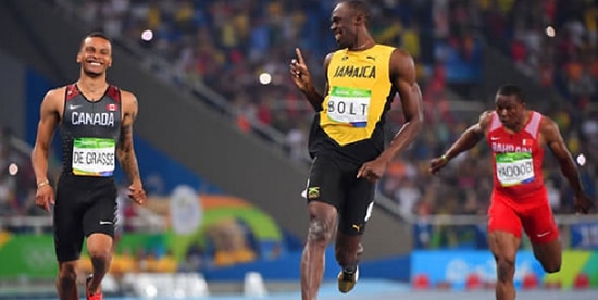 Усэйн Болт и Андре де Грассе в полуфинале Олимпийских игр: Проще простого