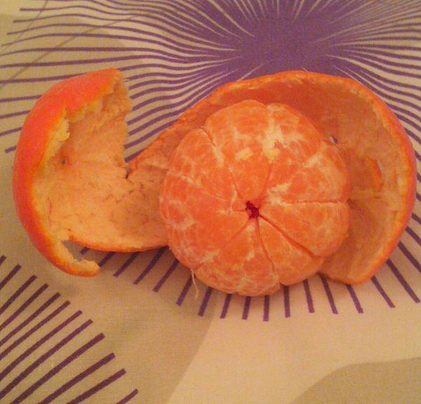9. The proper way to peel a mandarin is doing it at once