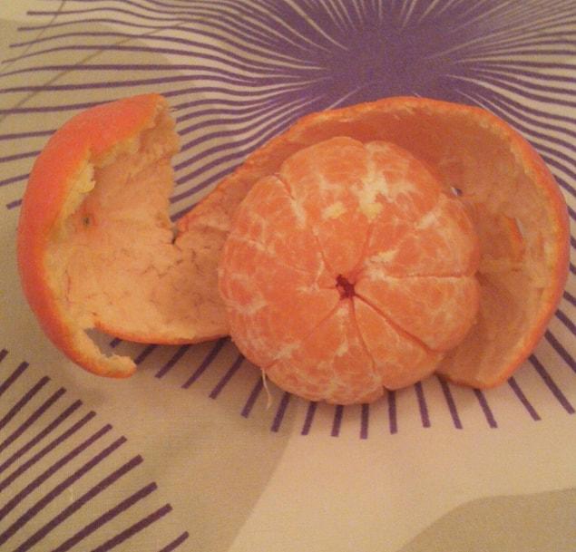 9. The proper way to peel a mandarin is doing it at once