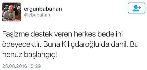 Babahan'ın attığı tartışma yaratan tweet