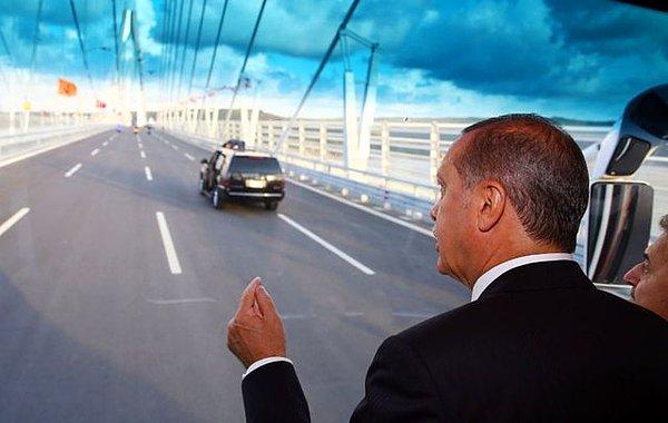 Yavuz Sultan Selim Köprüsü'nden ilk olarak Erdoğan geçti