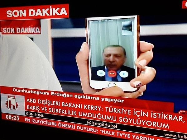 3. Cumhurbaşkanı Erdoğan FaceTime üzerinde açıklama yapıyor.