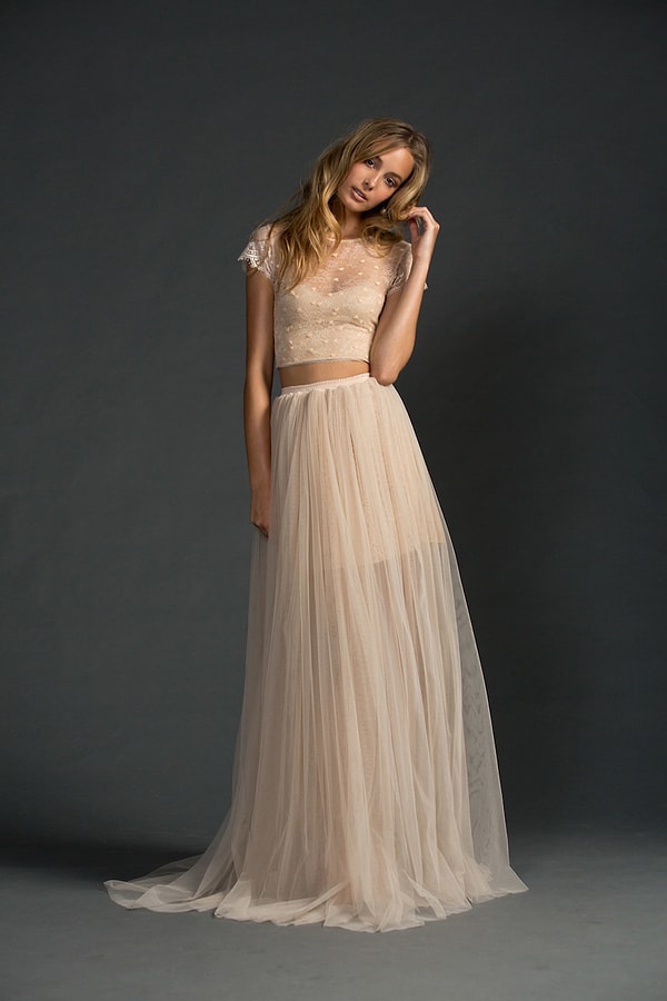 22. Раздельное платье с кокетливыми рукавами