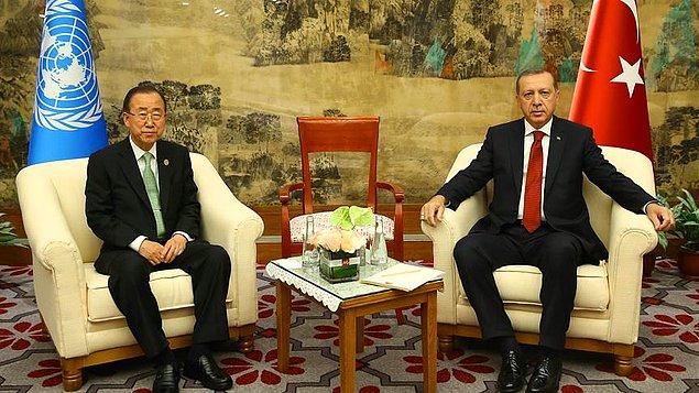 Erdoğan ve BM Genel Sekreteri Ban, Fırat Kalkanı operasyonunu görüştü