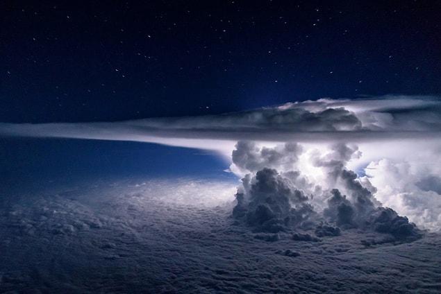 15. Thunderstorm formation photo taken from a plane