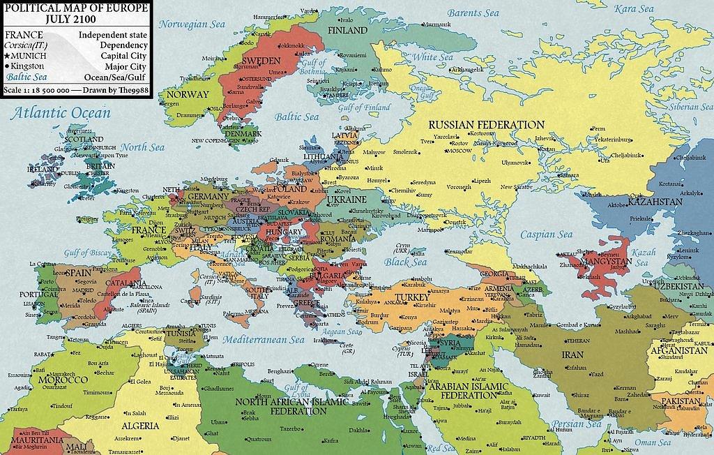 2100 Yilinda Avrupa Haritasi Aralarinda Turkiye Nin De Oldugu