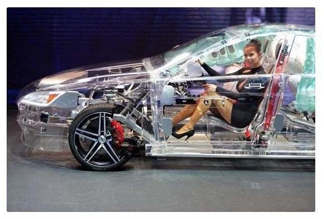 13. A transparent acrylic car