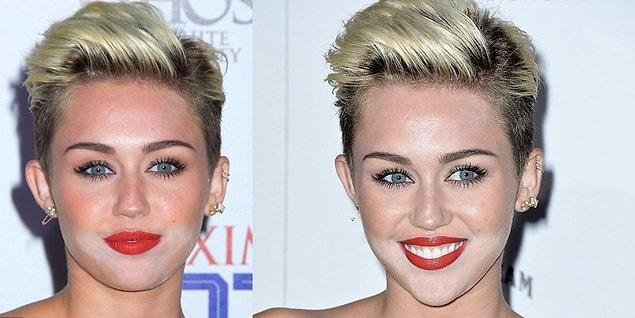 2. Angelina is not the only victim of the setting powder. Miley Cyrus follows her lead with this look!