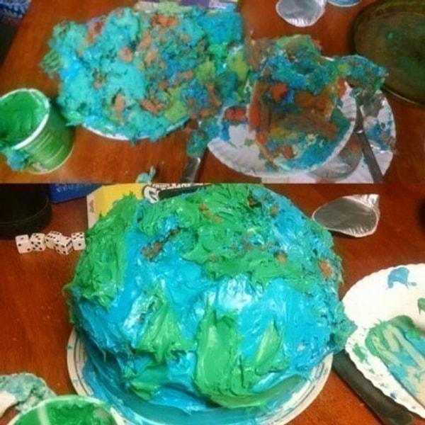 5. Çok farklı dünyalara ait bu kek.