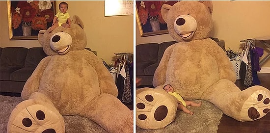 Дедушка купил 5-месячной внучке гигантского медведя. Что из этого получилось?