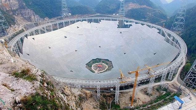 The telescope’s giant dish, 500 meters across, was finished in July and has now started receiving signals from space according to Chinese scientists.