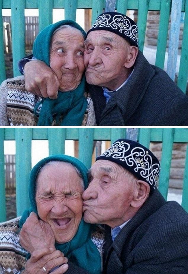 14. Old Russian couple are happily married for 65 years