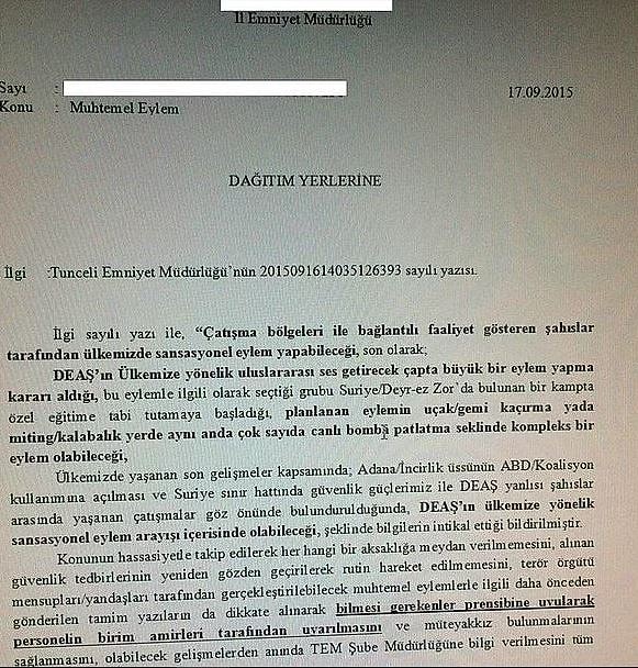 10 Ekim'den 22 gün önce gelen rapor: IŞİD sansasyonel eylem arayışında, mitinglerde canlı bomba saldırısı olabilir