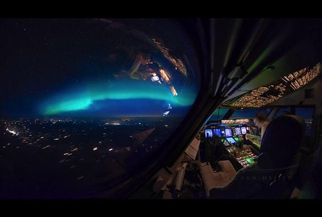11. Northern Lights from the cockpit