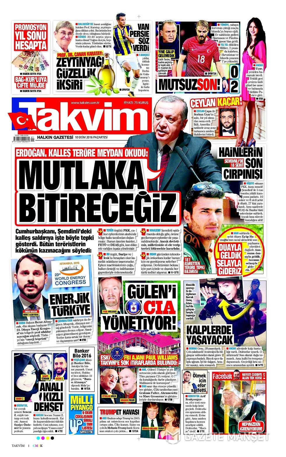 Gazetelerde Bugün | 10 Ekim Pazartesi