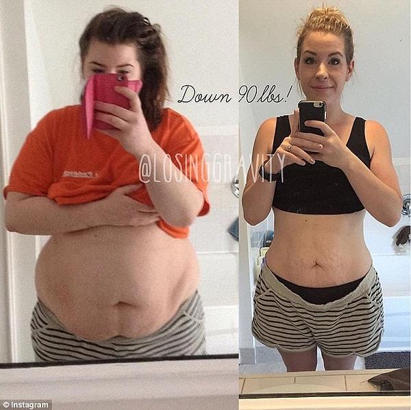 24 yaşındaki Rachel Graham, 2015 yılında başladığı zayıflama macerasında hiç bir diyet hapı, bantı ya da katı diyet programları kullanmadı.