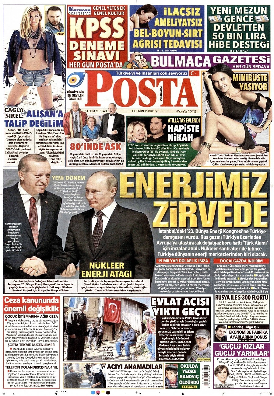 Gazetelerde Bugün | 11 Ekim Salı