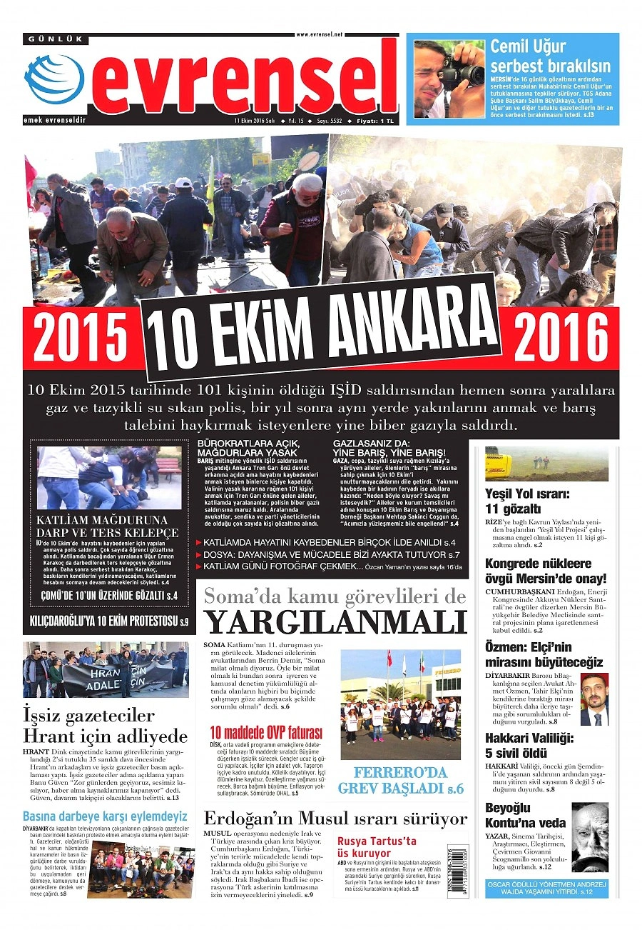 Gazetelerde Bugün | 11 Ekim Salı