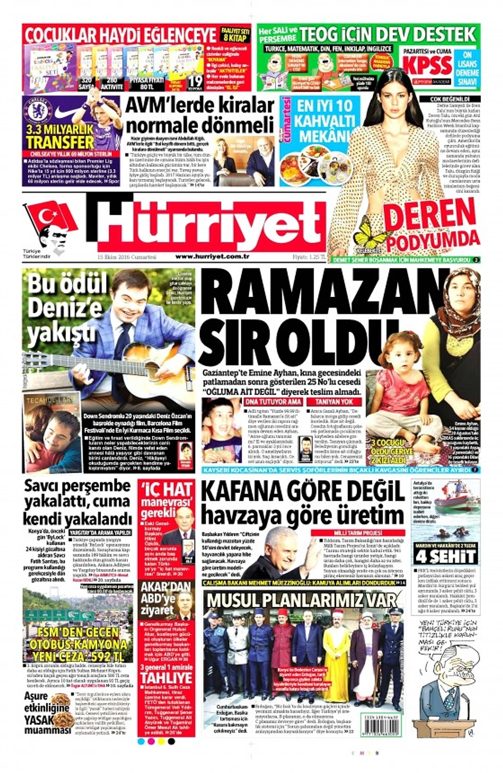 Gazetelerde Bugün | 15 Ekim Cumartesi