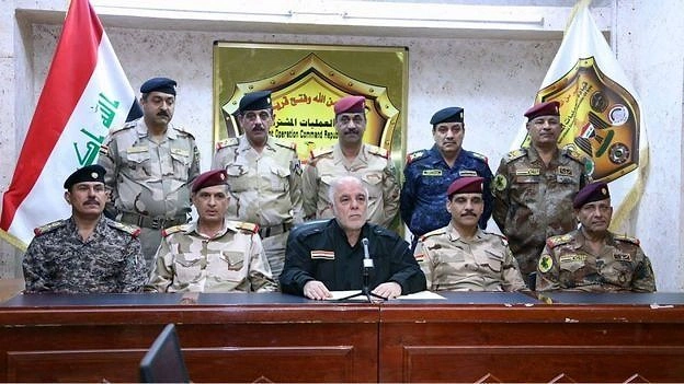 Canlı yayında Irak devlet televizyonuna konuşan Başbakan İbadi, "Zafer vakti geldi ve Musul'un özgürleştirilmesi için operasyon başladı" dedi.