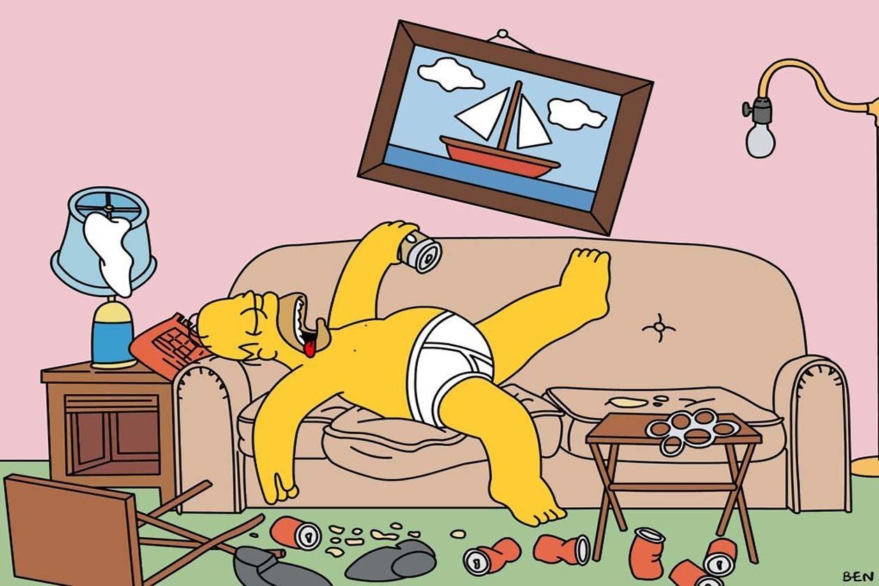 Гомер симпсон на диване